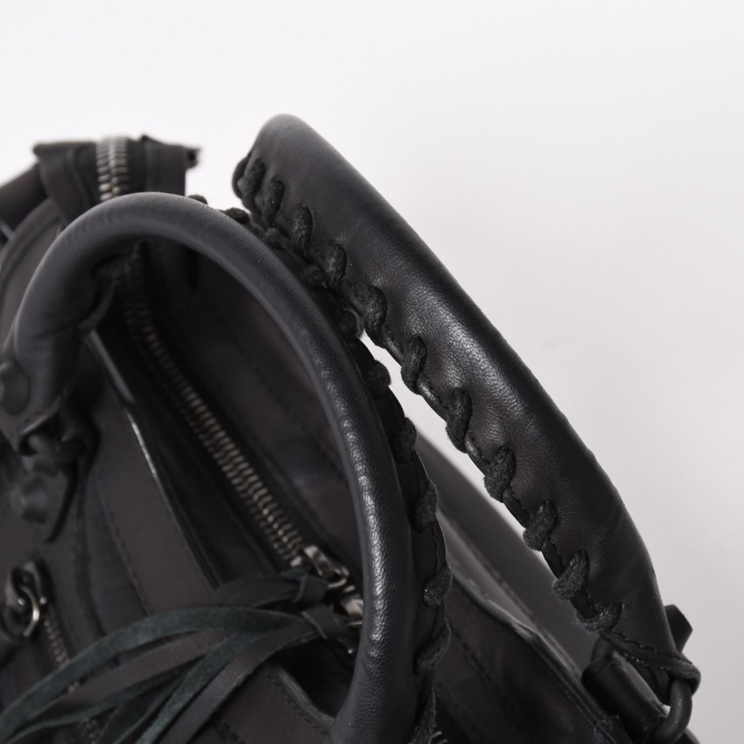 Balenciaga Classic Mini City Nylon Leather 2-Way Shoulder Bag Black — view 5