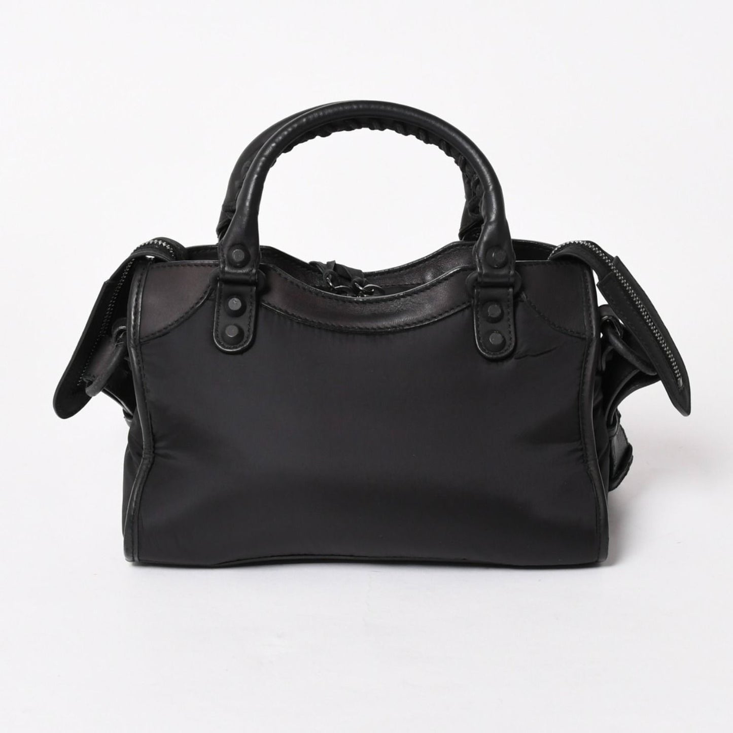 Balenciaga Classic Mini City Nylon Leather 2-Way Shoulder Bag Black — view 2