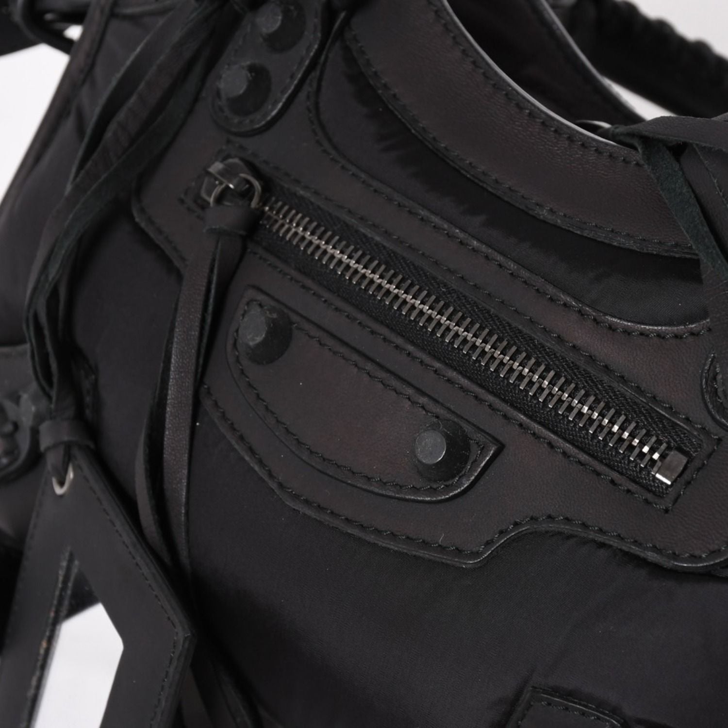 Balenciaga Classic Mini City Nylon Leather 2-Way Shoulder Bag Black — view 7