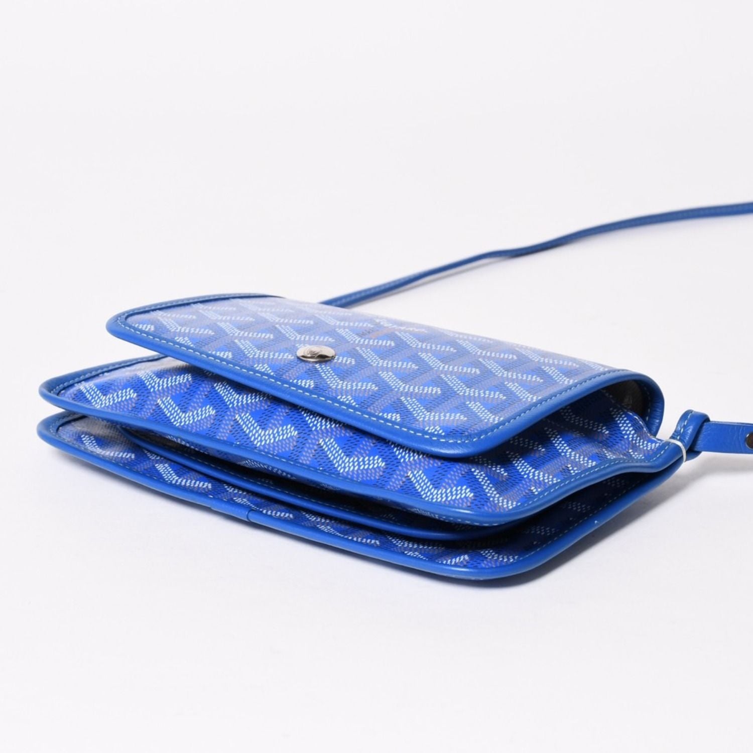 Goyard Plumet Pouch Wallet Shoulder Bag Blue Silver — view 8