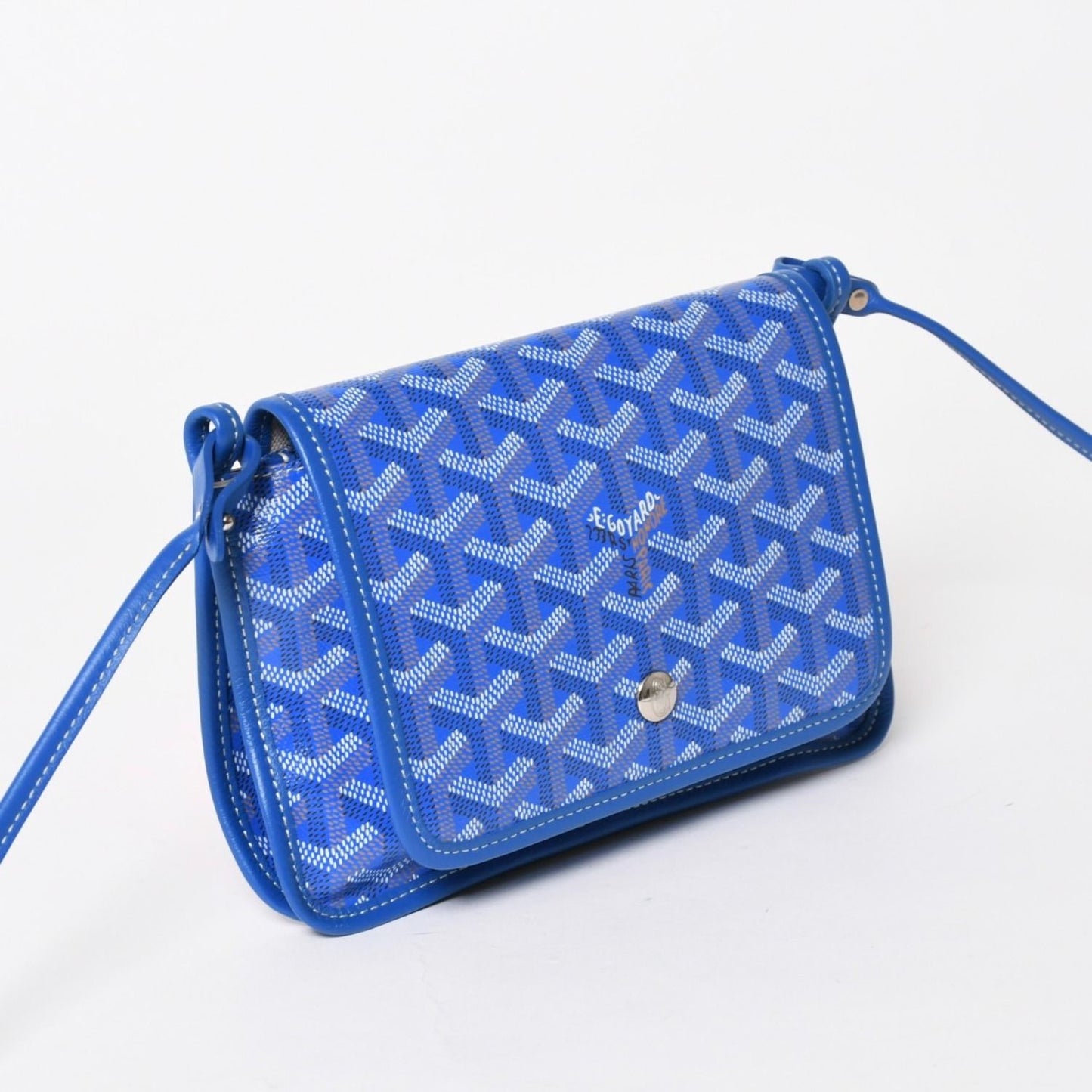Goyard Plumet Pouch Wallet Shoulder Bag Blue Silver — view 3