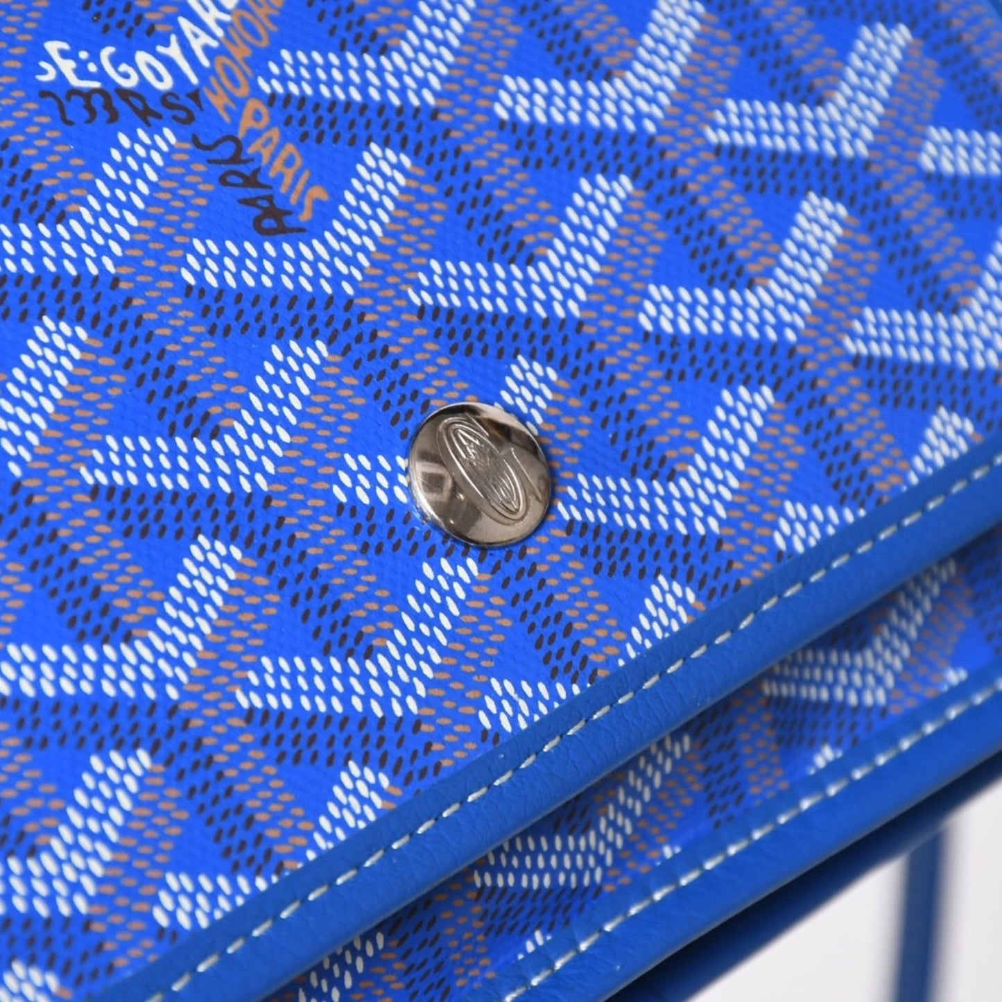 Goyard Plumet Pouch Wallet Shoulder Bag Blue Silver — view 6