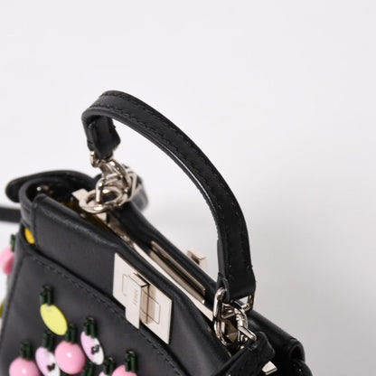 Fendi Micro Peekaboo 2-Way Shoulder Bag Studs Pink Yellow Silver — view 5