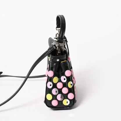 Fendi Micro Peekaboo 2-Way Shoulder Bag Studs Pink Yellow Silver — view 4