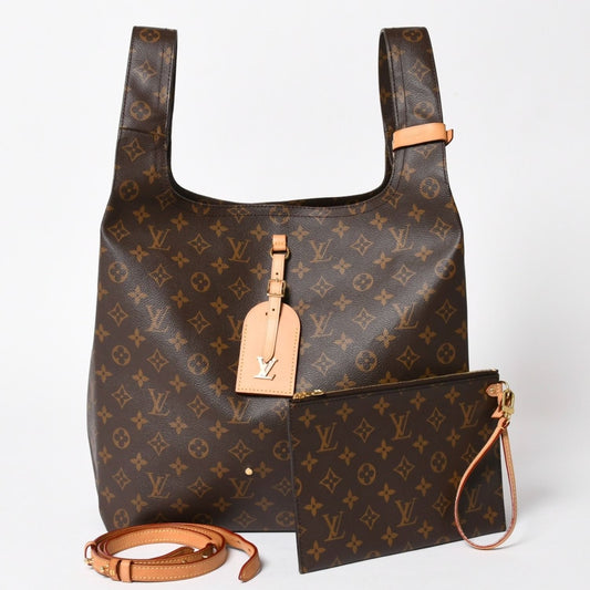 Louis Vuitton Atlantis GM Monogram Canvas Tote Shoulder Bag Brown Gold