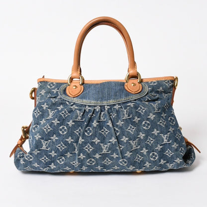 Louis Vuitton Neo Cabby MM Handbag 2-Way Monogram Denim Gold — view 2