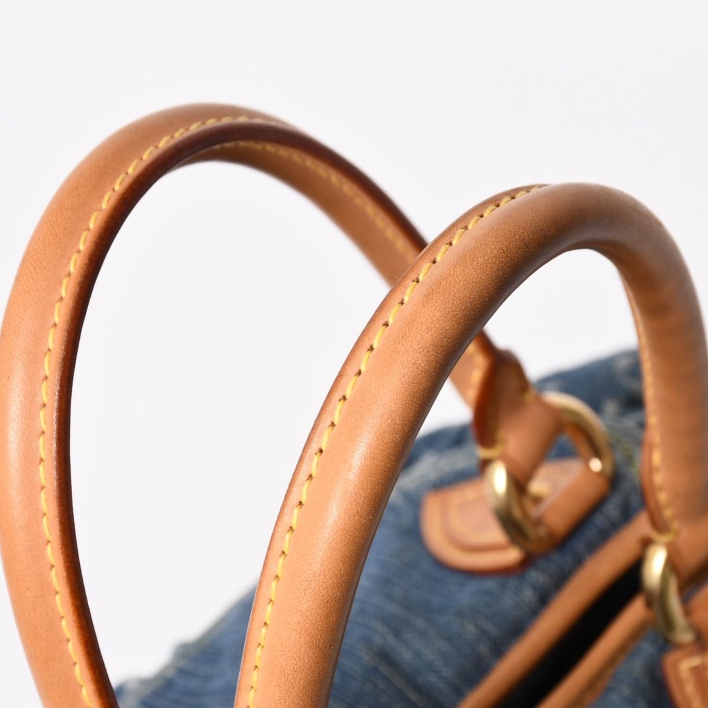 Louis Vuitton Neo Cabby MM Handbag 2-Way Monogram Denim Gold — view 6