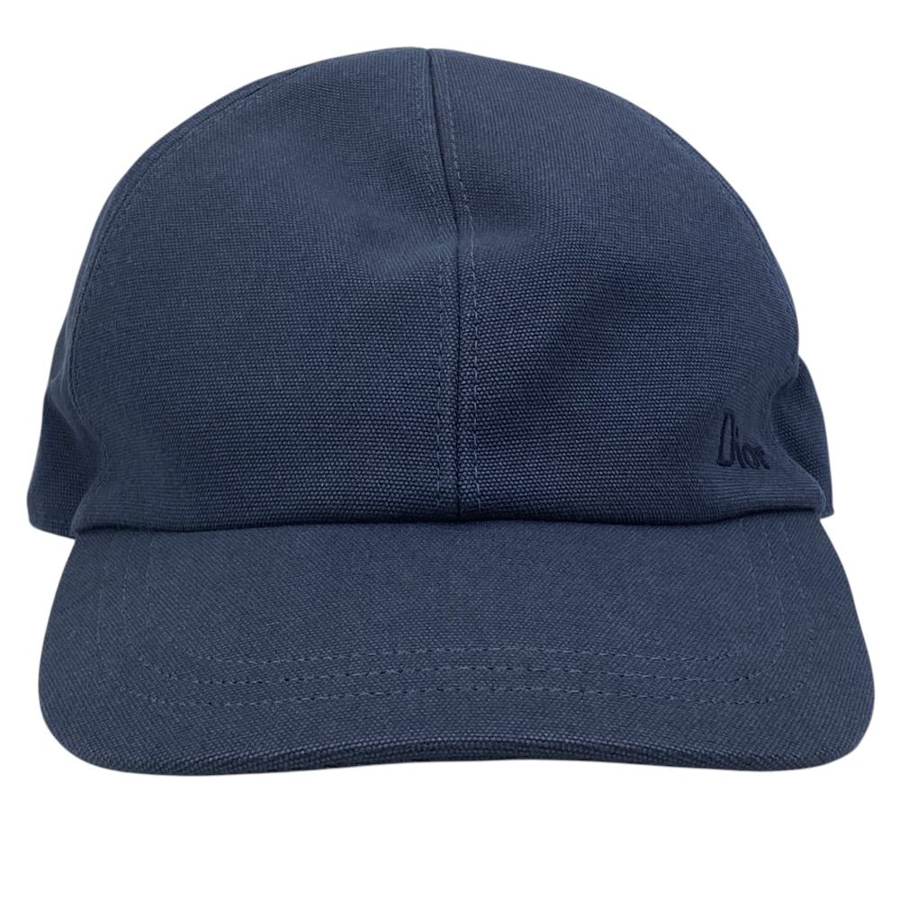 Dior Logo Embroidery Baseball Cap Cotton Navy Daily Use — view 2