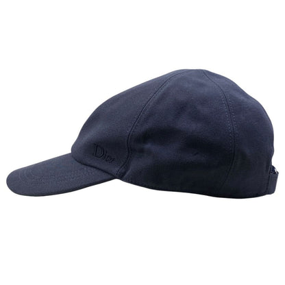 Dior Logo Embroidery Baseball Cap Cotton Navy Daily Use — view 3