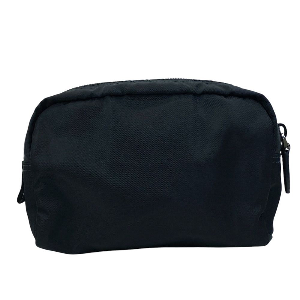 Prada Pouch Makeup Triangle Logo Nylon Black Everyday — view 2
