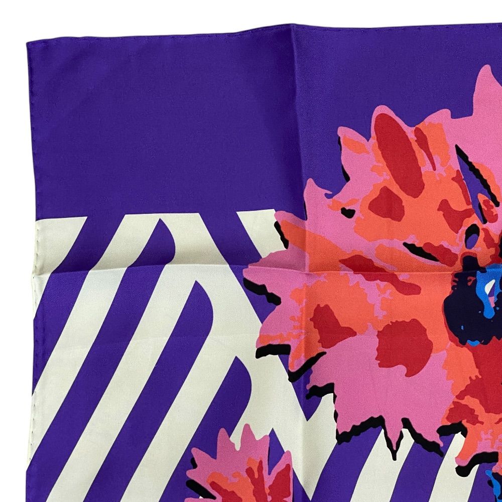 Dior D-flower Pop Scarf Flower Logo Silk Purple Yellow Pink Daily — view 4