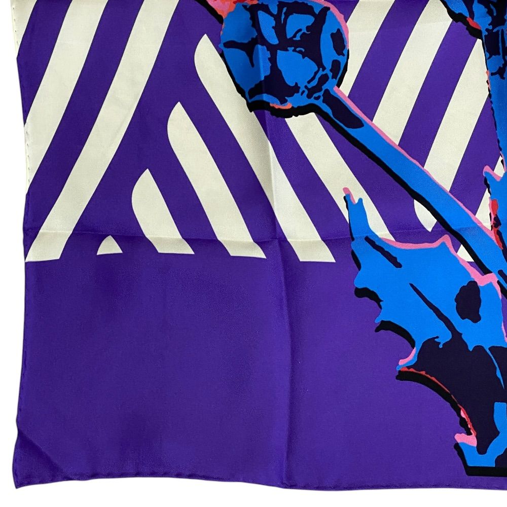 Dior D-flower Pop Scarf Flower Logo Silk Purple Yellow Pink Daily — view 5