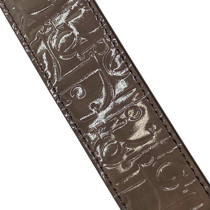 Dior Oblique Embossed Reversible Belt Enamel Patent Leather Brown Everyday — view 4