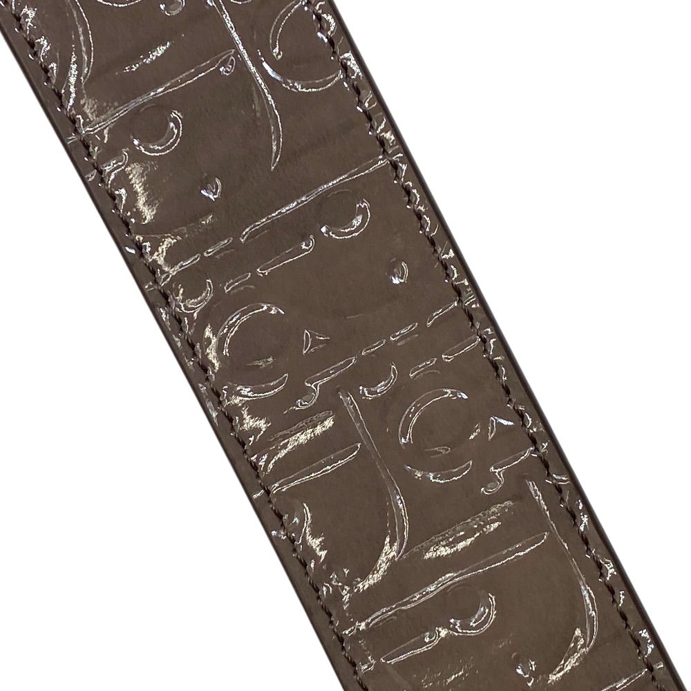 Dior Oblique Embossed Reversible Belt Enamel Patent Leather Brown Everyday — view 6