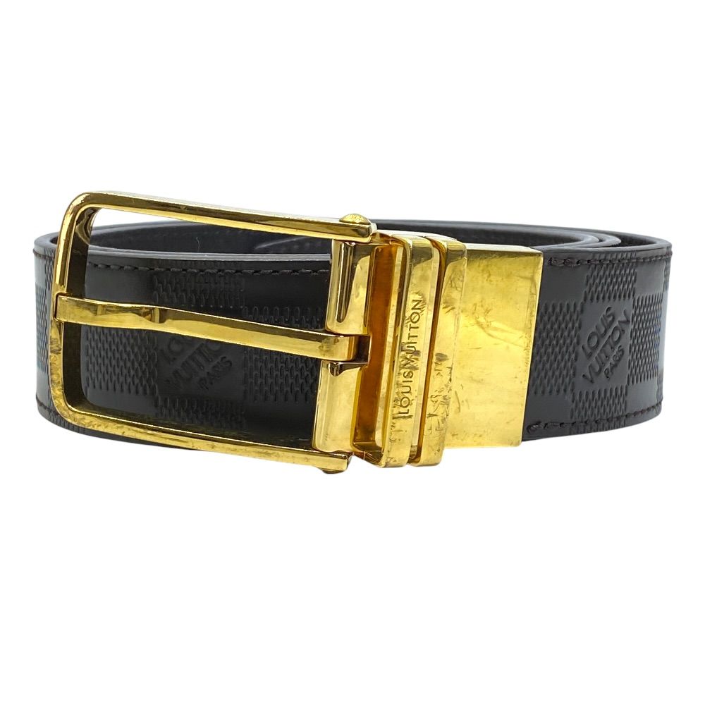 Louis Vuitton Infini Boston Belt Reversible Leather Brown Gold Daily