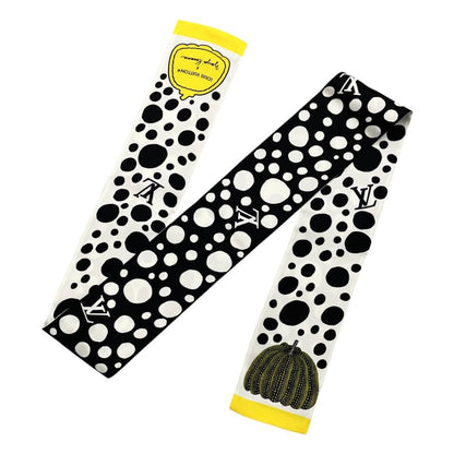 Louis Vuitton Yayoi Kusama Silk Scarf Bandeau Infinity Dot Monogram Black White — view 2