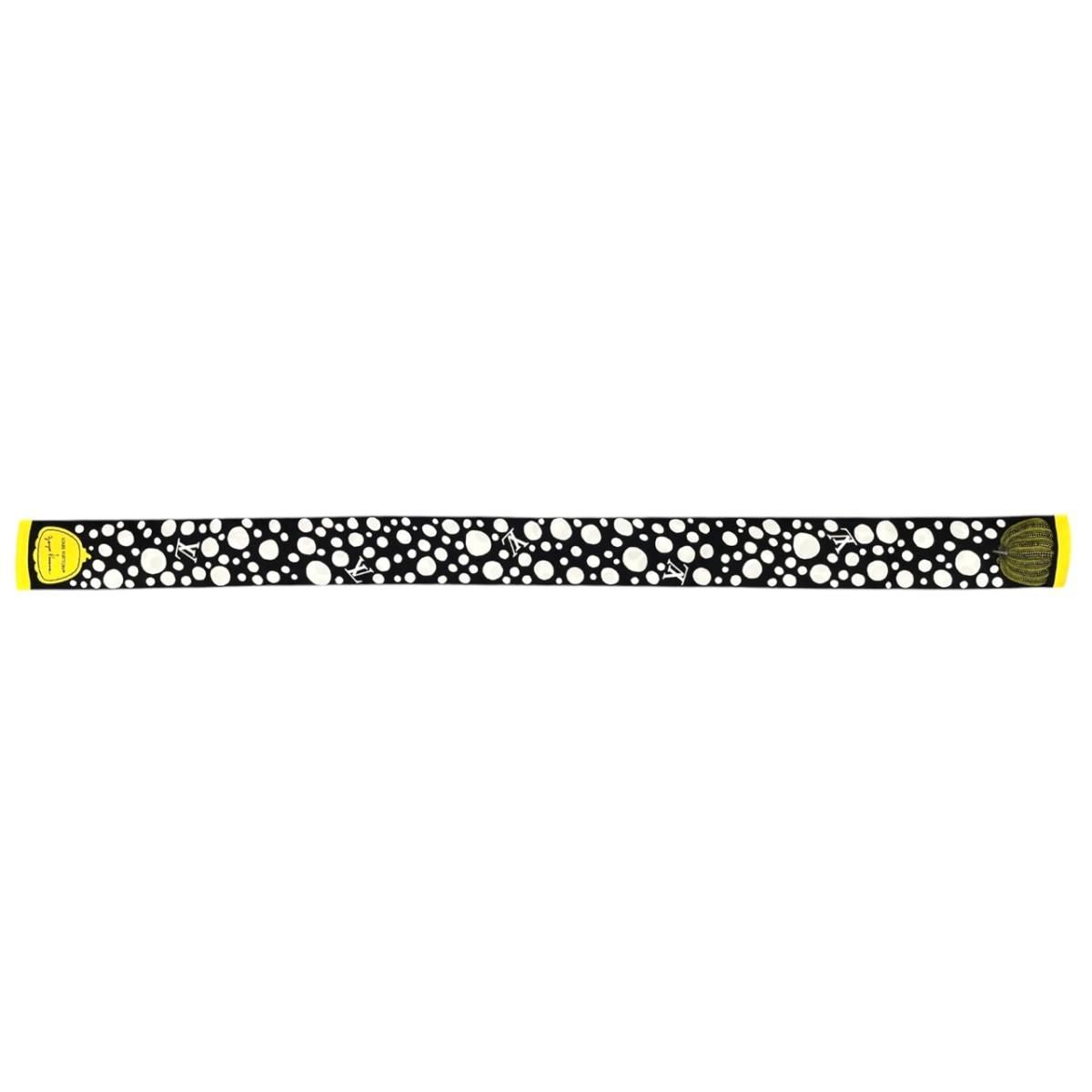 Louis Vuitton Yayoi Kusama Silk Scarf Bandeau Infinity Dot Monogram Black White — view 5