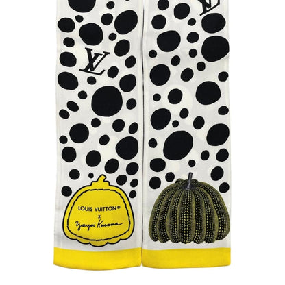 Louis Vuitton Yayoi Kusama Silk Scarf Bandeau Infinity Dot Monogram Black White — view 4
