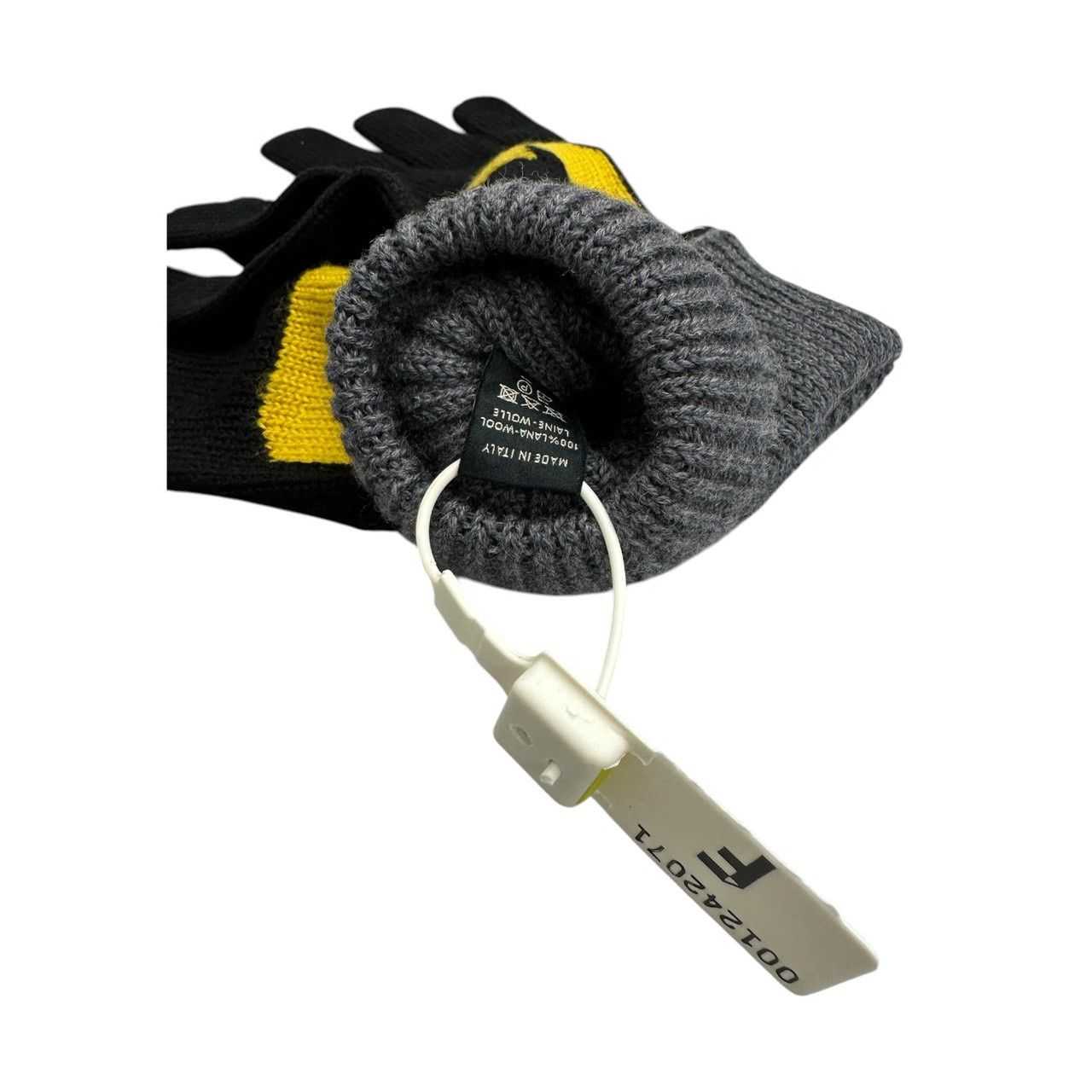 Fendi Bag Bugs Black Gray Knit Gloves — view 3
