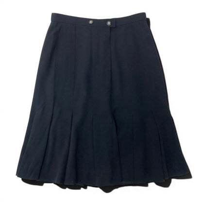 Chanel Boutique CC Logo Wool Pleated Skirt — view 2