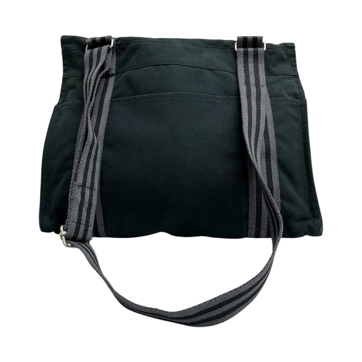 Hermes Fourre Tout Black Silver Canvas Shoulder Bag — view 2