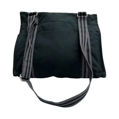 Hermes Fourre Tout Black Silver Canvas Shoulder Bag — view 2