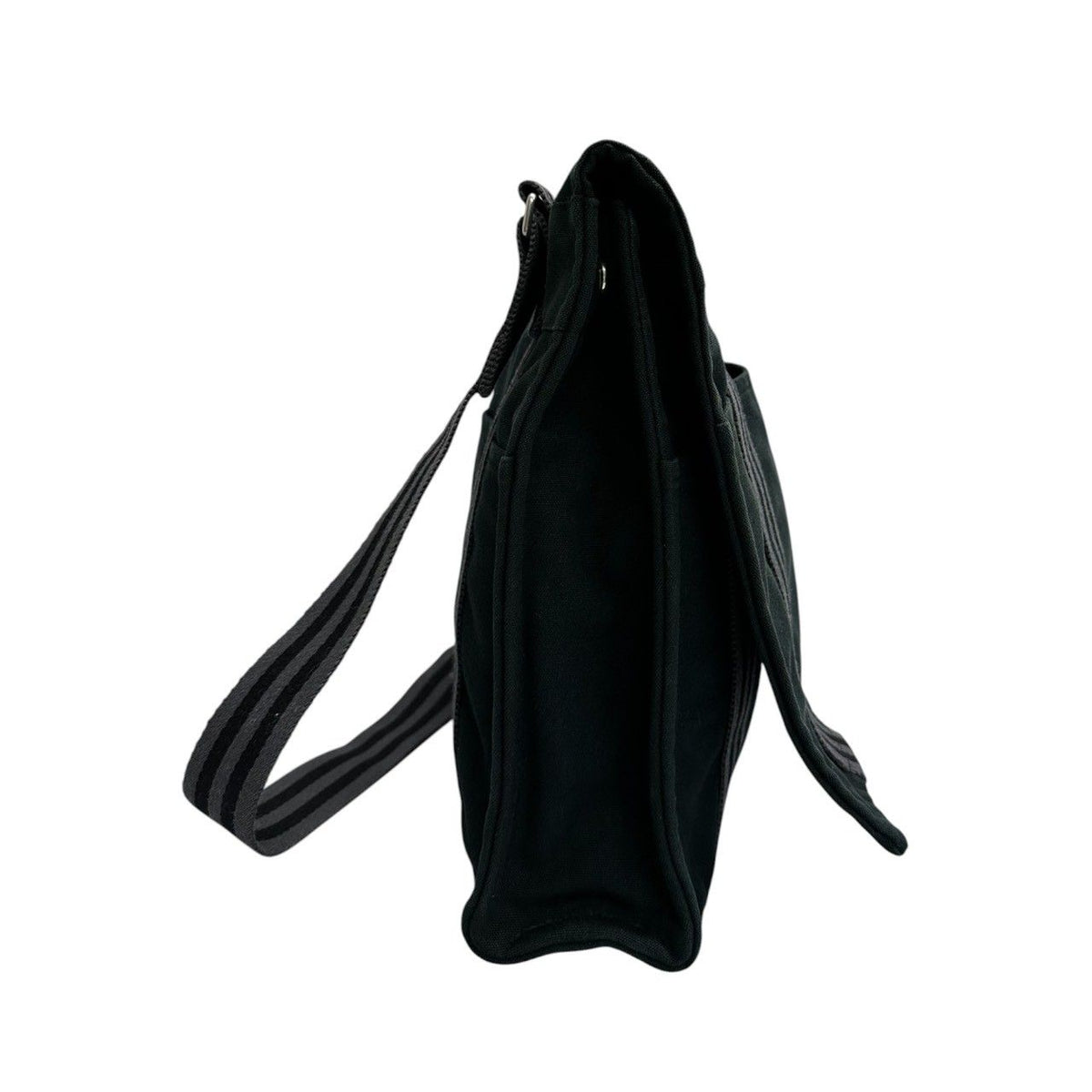 Hermes Fourre Tout Black Silver Canvas Shoulder Bag — view 4