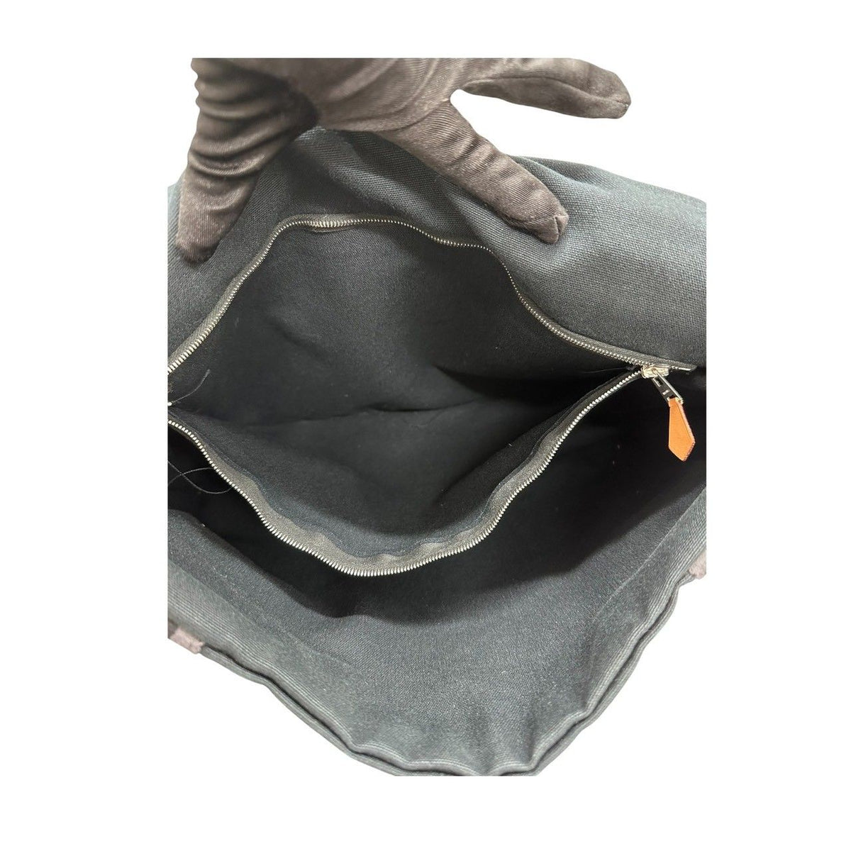 Hermes Fourre Tout Black Silver Canvas Shoulder Bag — view 7