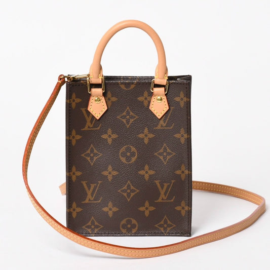 Louis Vuitton Sac Plat 2-Way Bag Monogram Brown Gold