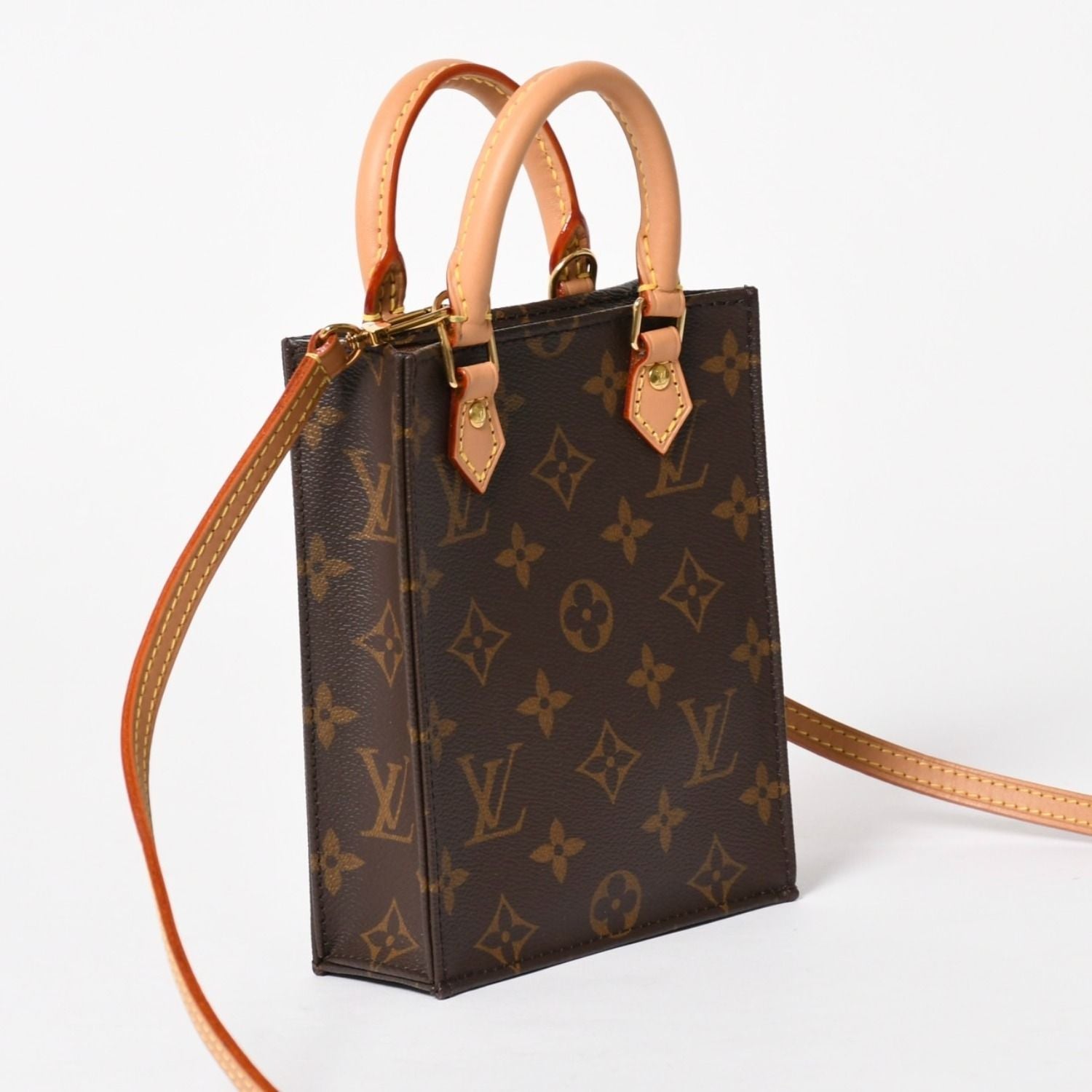 Louis Vuitton Sac Plat 2-Way Bag Monogram Brown Gold — view 3