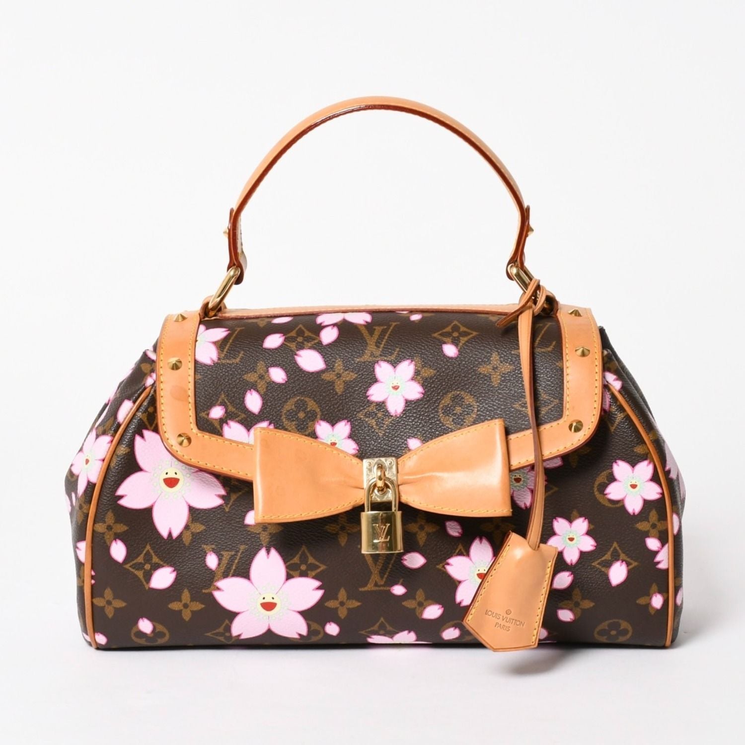 Louis Vuitton Sac Retro PM Handbag Monogram Cherry Blossom Brown Pink