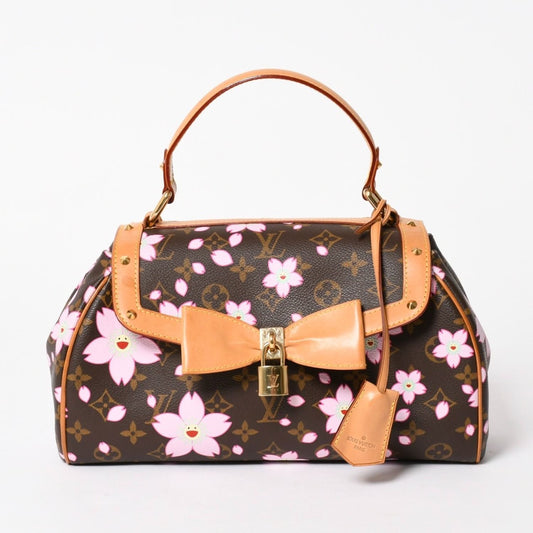 Louis Vuitton Sac Retro PM Handbag Monogram Cherry Blossom Brown Pink