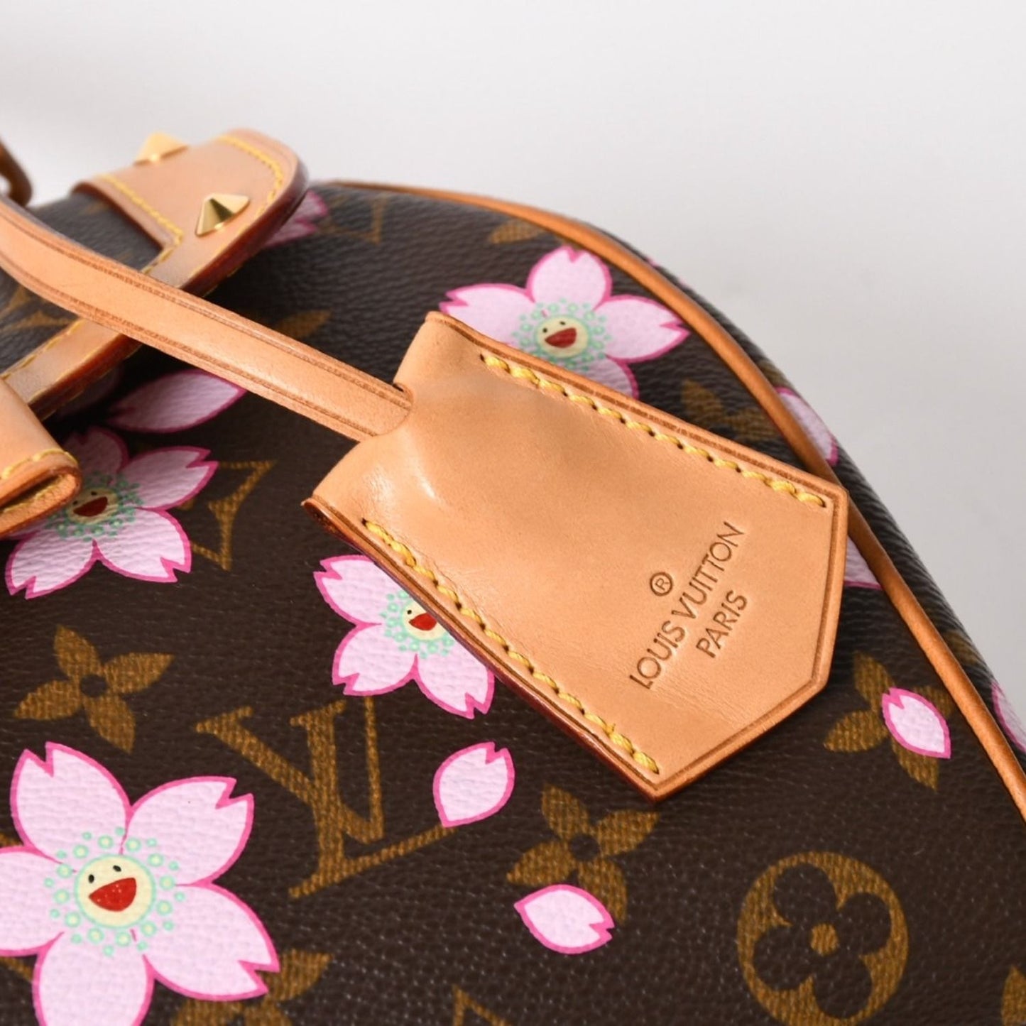 Louis Vuitton Sac Retro PM Handbag Monogram Cherry Blossom Brown Pink — view 7