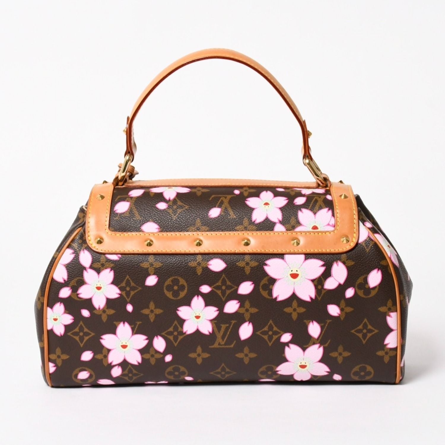 Louis Vuitton Sac Retro PM Handbag Monogram Cherry Blossom Brown Pink — view 2