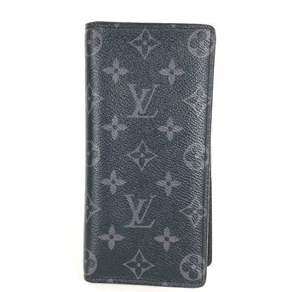 Louis Vuitton Wallet Portefeuille Brazza Monogram Eclipse Canvas Black