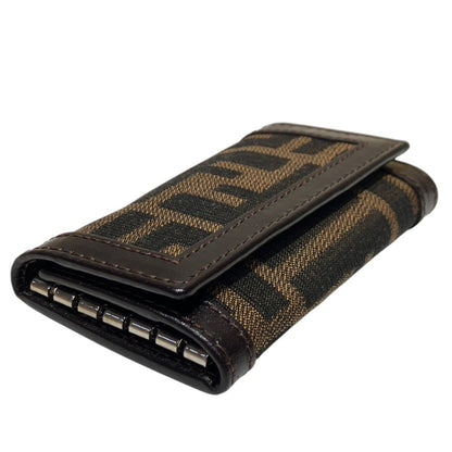 Fendi Key Case Zucca Canvas Leather Key Holder — view 6