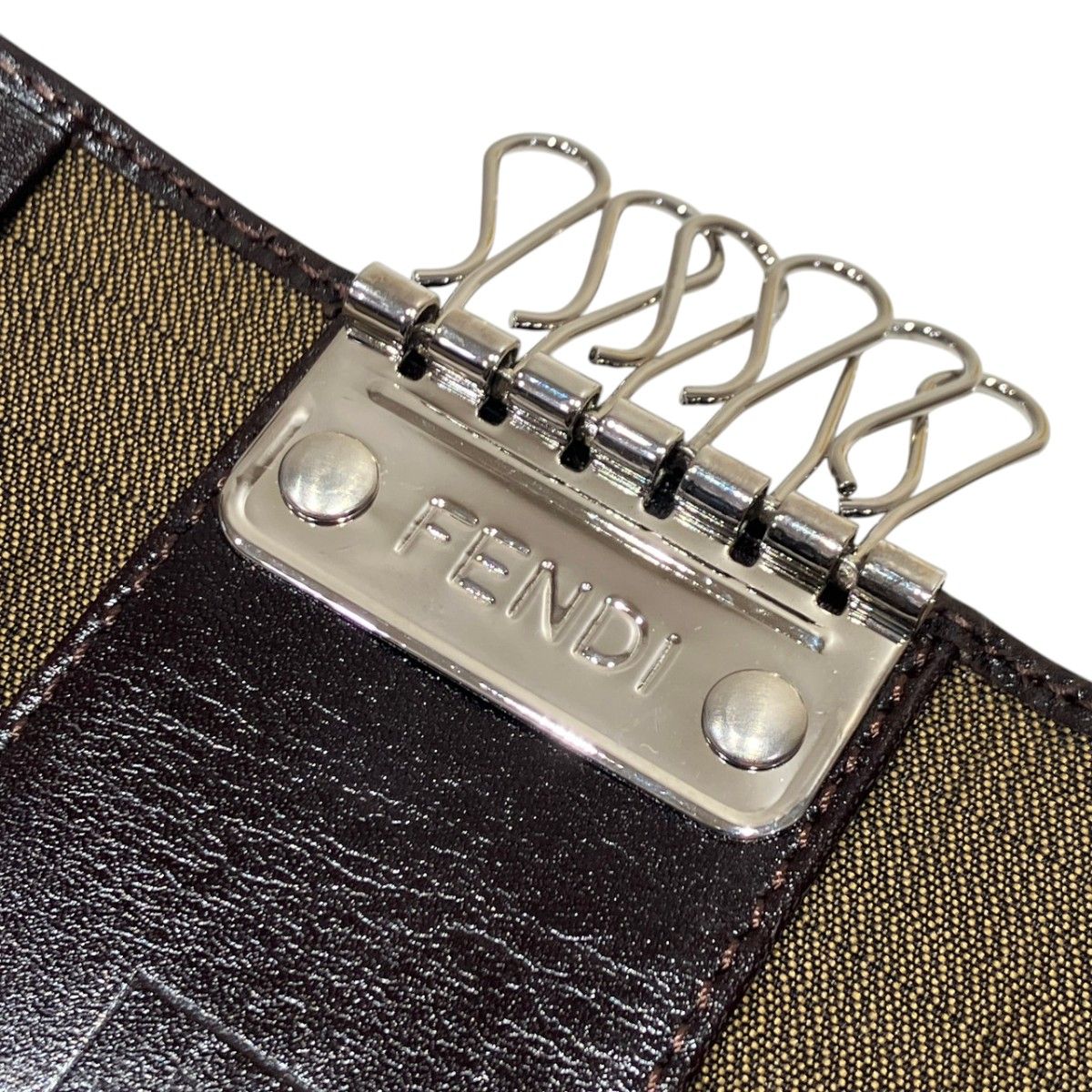 Fendi Key Case Zucca Canvas Leather Key Holder — view 8