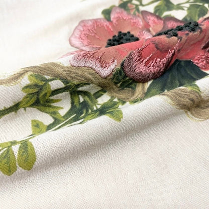 Dior Galiano Era Neck Flower Embroidery Beige Baby Pink Cotton Short Sleeve — view 6