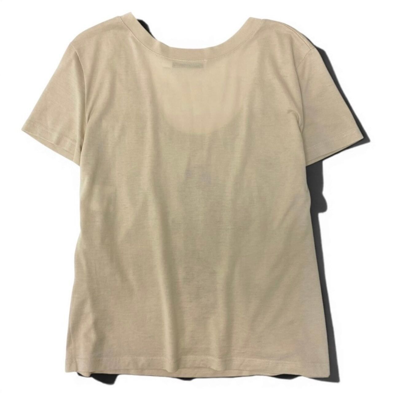 Dior Galiano Era Neck Flower Embroidery Beige Baby Pink Cotton Short Sleeve — view 3