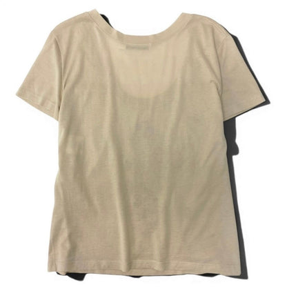 Dior Galiano Era Neck Flower Embroidery Beige Baby Pink Cotton Short Sleeve — view 3