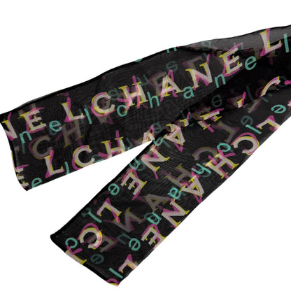 Chanel Silk Logo with Ribbon Tie Tweed Sleeveless Dress Multicolor 34 — view 6