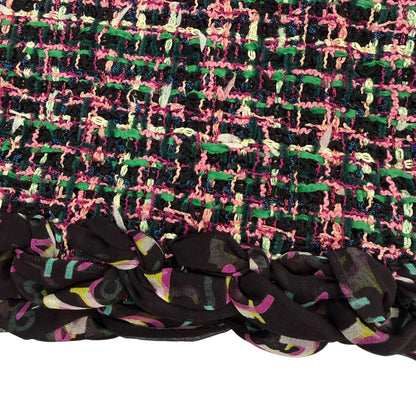 Chanel Silk Logo with Ribbon Tie Tweed Sleeveless Dress Multicolor 34 — view 7
