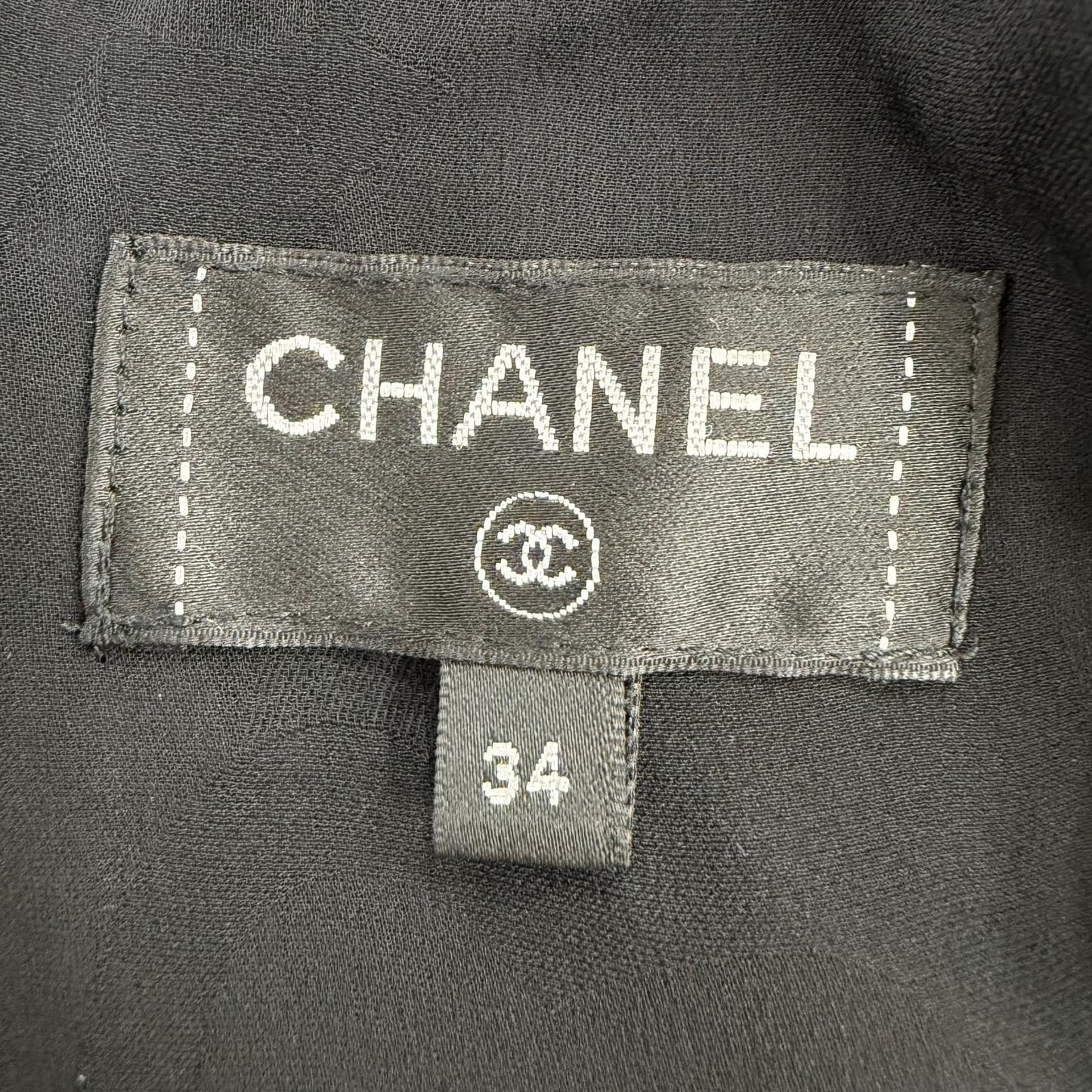 Chanel Silk Logo with Ribbon Tie Tweed Sleeveless Dress Multicolor 34 — view 8
