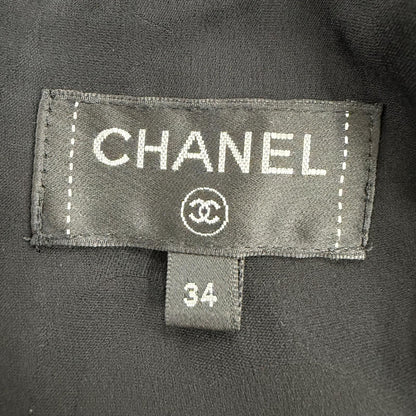 Chanel Silk Logo with Ribbon Tie Tweed Sleeveless Dress Multicolor 34 — view 8