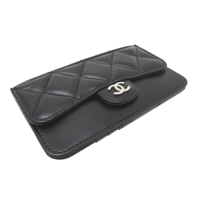 Chanel Card Case Card Holders Black — view 3