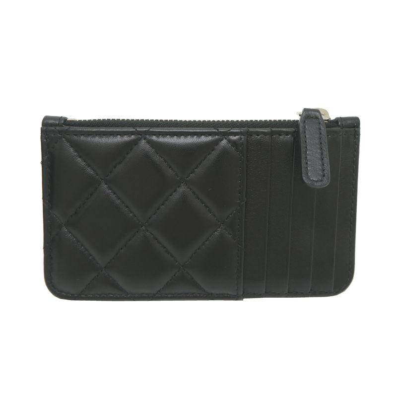 Chanel Card Case Card Holders Black — view 2