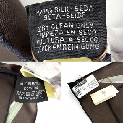 Hermes Shawl Carre 90 Bouquet Final Scarf Silk Brown White — view 5