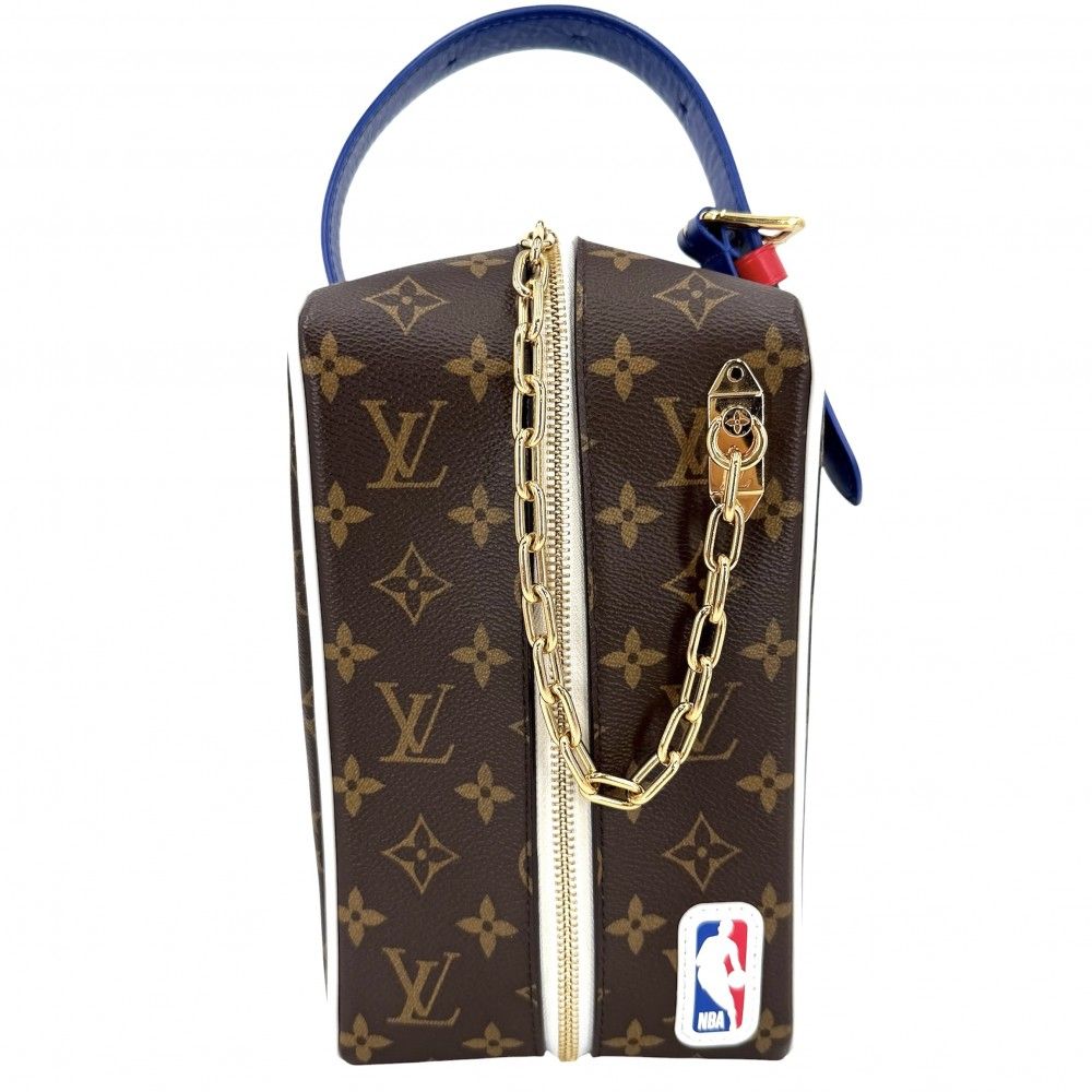 Louis Vuitton Handbag Monogram NBA Crocodile Drop Kit Collaboration Brown Gold