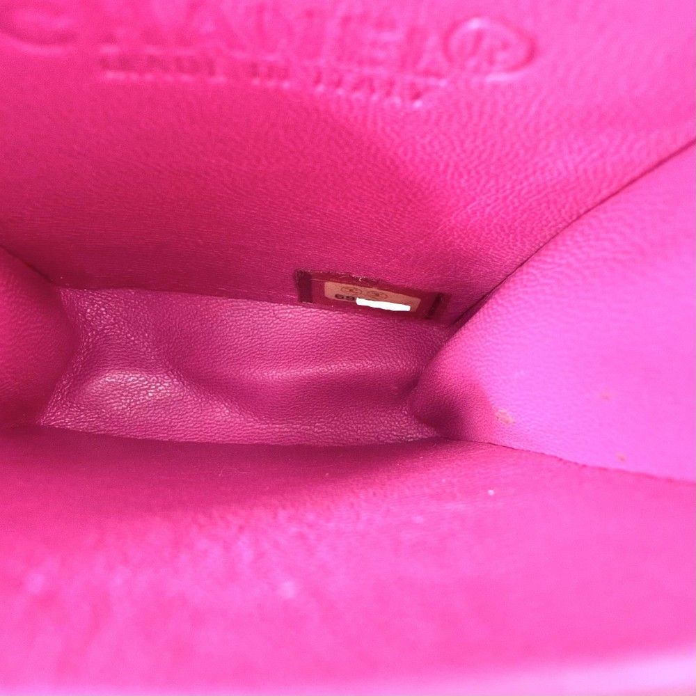 Chanel Chain Shoulder Cigarette Case Pouch Mini Bag Calf Hair Leather Pink — view 4
