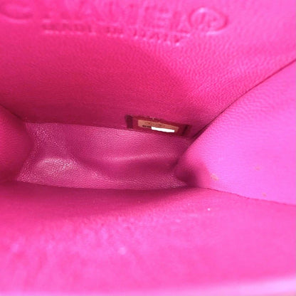 Chanel Chain Shoulder Cigarette Case Pouch Mini Bag Calf Hair Leather Pink — view 4